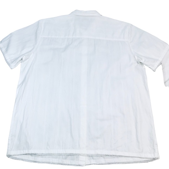 JENNIFER MOORE - Short Sleeve Button Down Shirt with Accent Trim - XL - Picture 7 of 12